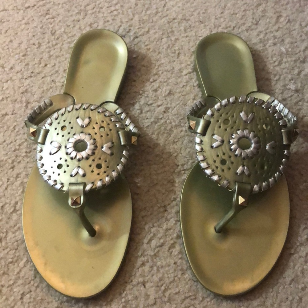 Sage green jack roger jelly sandals